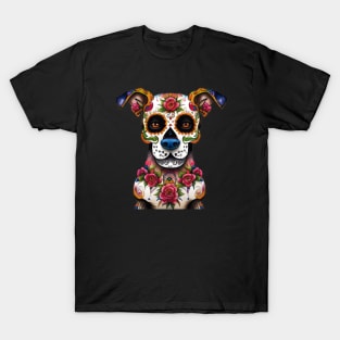 Adorable Sugar Skull Dog Art for Día de los Muertos T-Shirt